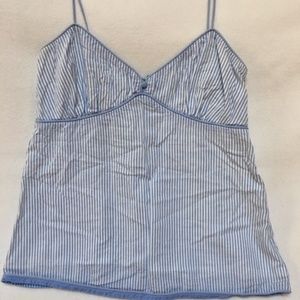 Blue and white striped tank top
